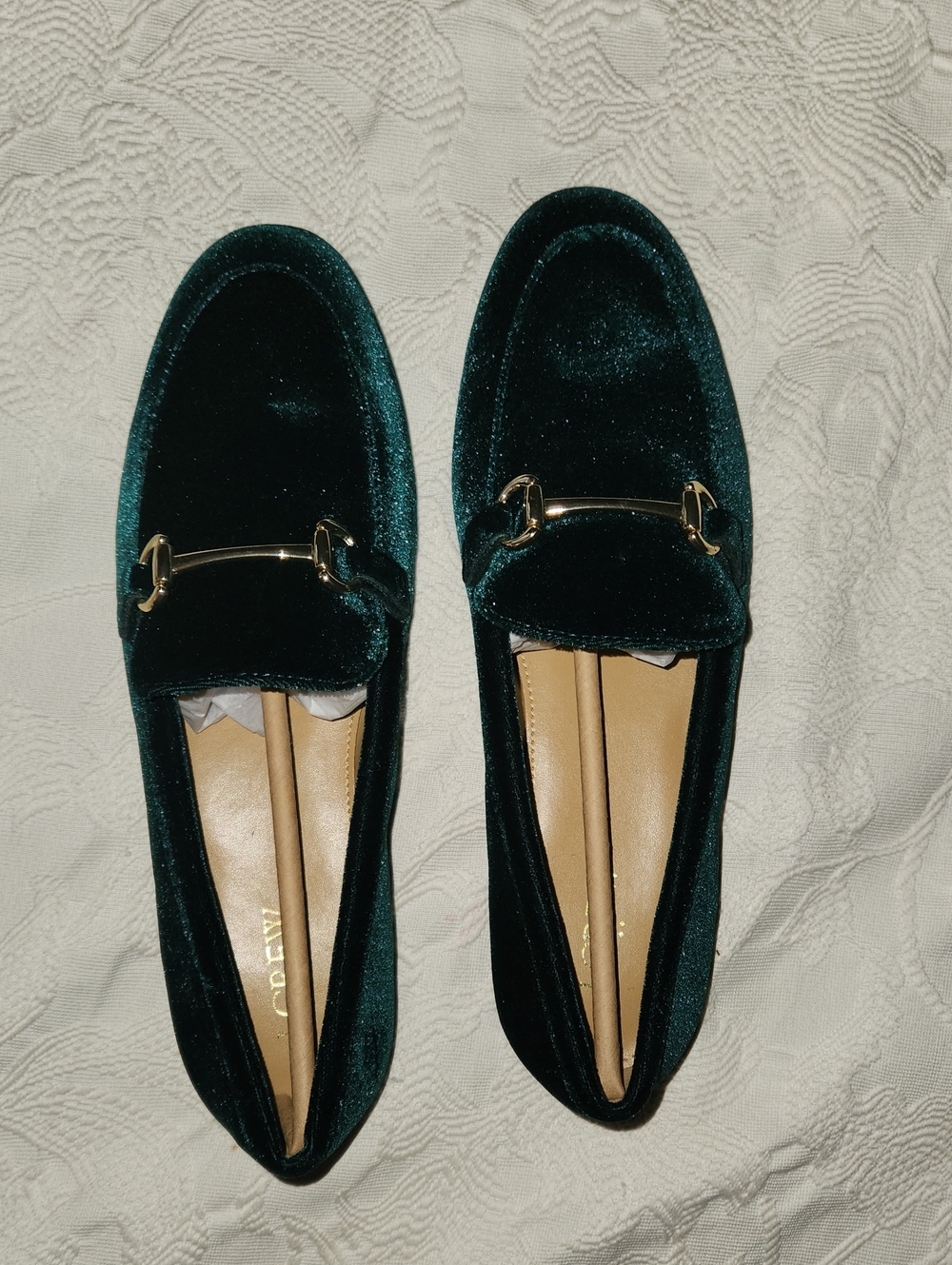 J. Crew Factory Velvet Horsebit Loafers - Emerald Green